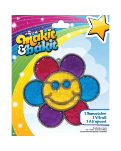 Colorbok Makit & Bakit Suncatcher Kit-Glitter Smiley Face Flower