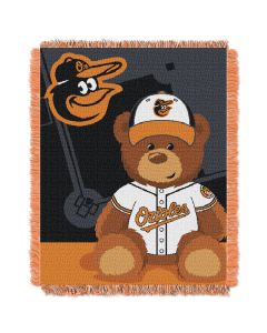 The Northwest Company Orioles  Baby 36x46 Triple Woven Jacquard Throw - Field Bear Series