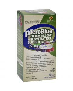 Genceutic Naturals pTeroBlue Pterostilbene Plus Resveratrol - 350 mg - 60 Vcaps