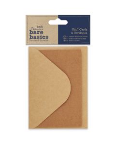 docrafts Papermania Bare Basics Kraft Cards W/Envelopes 3/Pkg-3.5"X5"