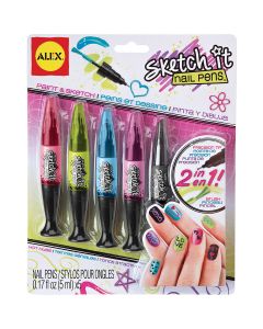 Alex Toys Sketch It Nail Pens 5/Pkg-Hot Hues