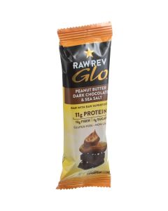 Raw Revolution Glo Bar - Peanut Butter Dark Chocolate and Sea Salt - 1.6 oz - Case of 12