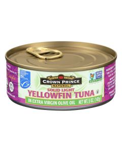 Crown Prince Yellowfin Tuna In Extra Virgin Olive Oil - Solid Light - Case of 12 - 5 oz.