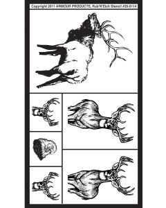 Armour Products Rub 'N' Etch Designer Stencil 5"X8"-Wildlife