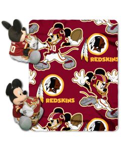 The Northwest Company Redskins -Disney 40x50 Fleece Throw w/ 14" Plush Mickey Hugger