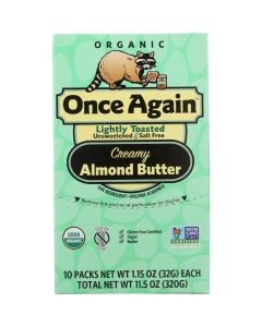 Once Again Almond Butter - Organic - Lightly Toasted - Squeeze Pack - 1.15 oz - case of 10