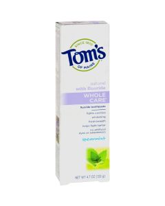 Tom's of Maine Whole Care Toothpaste Spearmint - 4.7 oz - Case of 6