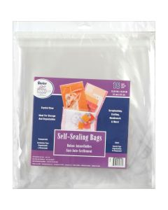 Darice Self-Sealing Bags 18/Pkg-12.25"X12.25" Clear