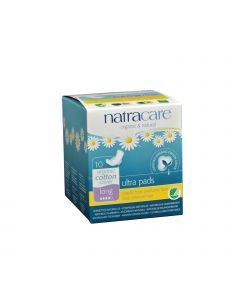 Natracare Natural UItra Pads w/wings - Long w/organic cotton cover - 10 Pack