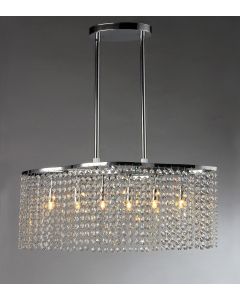Warehouse of Tiffany Tee Crystal 6-light Chrome Chandelier