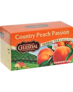Celestial Seasonings Herbal Tea Caffeine Free Country Peach Passion - 20 Tea Bags - Case of 6