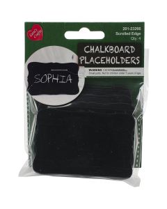 New Image Group Chalkboard Placeholders 3"X2" 4/Pkg-Scrolled Edge
