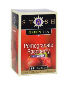 Stash Tea Stash Pomegranate Raspberry Green Tea with Matcha - 18 Tea Bags - Case of 6