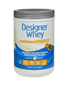 Designer Whey Protein Powder - Sustained Energy - Vanilla Bean - 1.5 lb