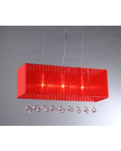 Warehouse of Tiffany Fates Wine Red Fabric Chandelier