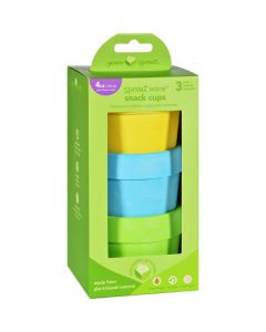 Green Sprouts Snack Cups - Sprout Ware - 6 Months Plus - Aqua Assorted - 3 Pack