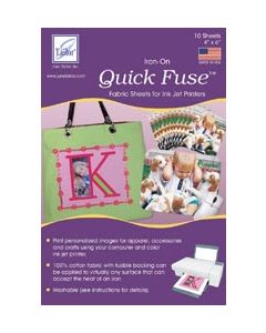 June Tailor Quick Fuse Iron-On Ink Jet Fabric Sheets 4"X6" 10/Pkg-White