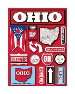 Reminisce Jet Setters Dimensional Stickers-Ohio