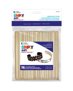 Loew-Cornell Simply Art Wood Jumbo Craft Sticks-Natural 6" 75/Pkg