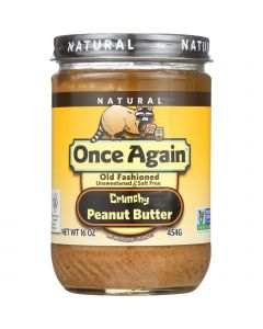 Once Again Peanut Butter - Natural - Old Fashioned - Crunchy - No Salt - 16 oz - case of 12