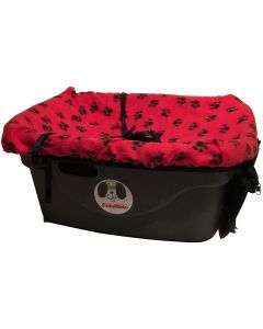 Fido Pet Products FidoRido Pet Car Seat 24"x18"X10"-Red/Black Paw Prints