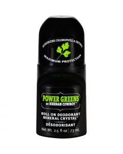 Herban Cowboy Deodorant - Roll On - Power Greens - 2.5 oz