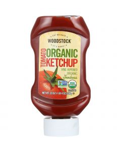 Woodstock Ketchup - Organic - Tomato - Upside Down Bottle - 20 oz - case of 12