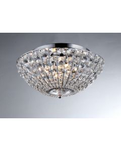 Warehouse of Tiffany Hermes Crystal Chrome 4-light Ceiling Lamp