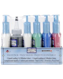 Plaid:Craft Gallery Glass Window Color Paint Set 6/Pkg-Primary