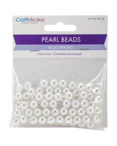 Multicraft Imports Pearl Beads Value Pack -8mm White 80/Pkg
