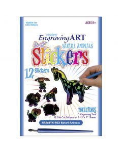 Royal Brush Rainbow Foil Engraving Art Stickers-Safari Animals