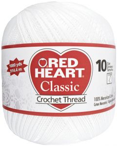 Coats Crochet Red Heart Classic Crochet Thread Size 10-White