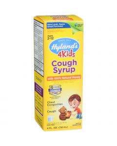Hyland's Hylands Homeopathic Cough Syrup - 100 Percent Natural Honey - 4 Kids - 4 oz