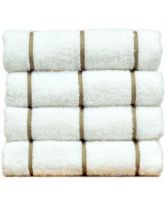 Bare Cotton Luxury Hotel & Spa Towel 100% Genuine Turkish Cotton Pool Beach Towels - Coffe Brown - Stripe  - Set of 2