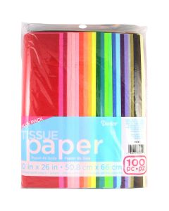 Darice Tissue Paper Value Pack 20"X26" 100/Pkg-Assorted Solid Colors