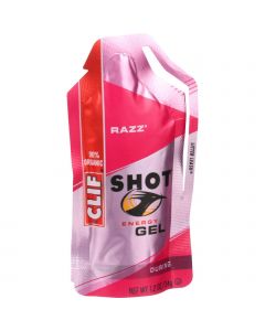 Clif Bar Organic Clif Shot Energy Gel - Razz - Case of 24 - 1.2 oz Pouches