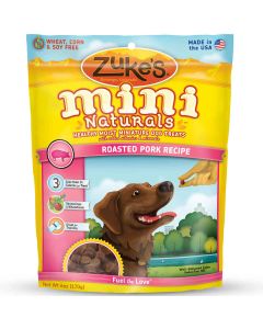 Zuke's Mini Naturals Moist Miniature Treat for Dogs Roasted Pork 6 oz.