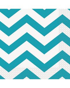 Unique Industries Luncheon Napkins 6.5"X6.5" 16/Pkg-Caribbean Teal Chevron