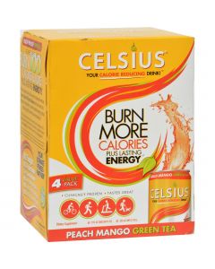 Celsius Drink Peach Mango Green Tea - 4 Pk