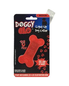 Blazing Ledz Medium LED Adjustable Dog Collar-Red