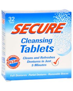 SECURE Denture Adhesive Denture Cleanser - 32 Tablets