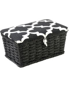 Prym Sewing Basket Rectangle -7.5"X4.5"X3.25" Black & White Lid
