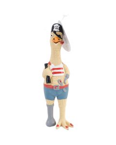 Westminster Pet Products Small Captain Jack Rubber Chicken Dog Toy 9" Tall-