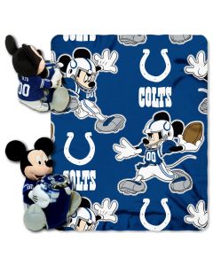 The Northwest Company Colts -Disney 40x50 Fleece Throw w/ 14" Plush Mickey Hugger