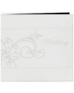 Pioneer Embroidered Scroll Leatherette Post Bound Album 12"X-White