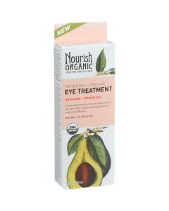 Nourish Organic Eye Treatment Cream - Renewing and Cooling - Avocado and Argan Oil - .5 oz