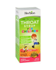 Herbion Naturals Throat Syrup - All Natural - Cherry - For Children - 5 oz