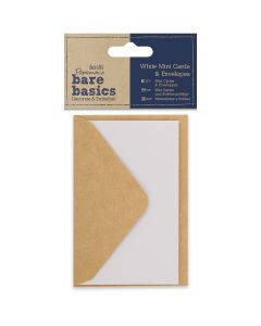 docrafts Papermania Bare Basics White Cards W/Envelopes 3/Pkg-2.5"X3.75"