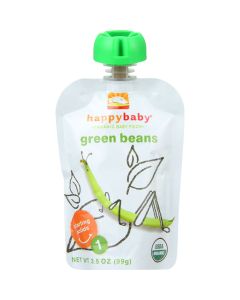Happy Baby Baby Food - Organic - Starting Solids - Stage 1 - Green Beans - 3.5 oz - case of 16