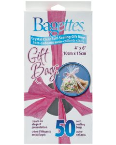 Cousin Bagettes Self-Sealing Gift Bags 50/Pkg-4"X6" Clear